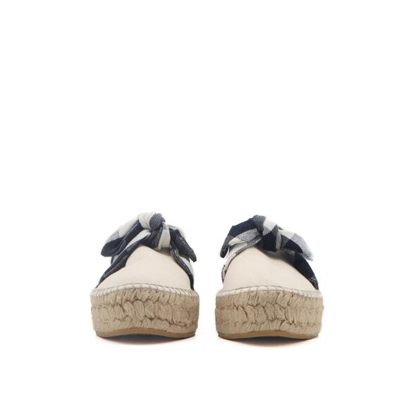 Loeffler Randall Rowan Plaid Bow Canvas Platform Espadrilles 38 - Picture 3 of 8